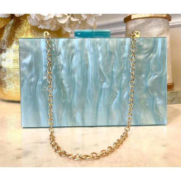 Mother of Pearl Acrylic Box Clutch, Marble Clutch Bag, Acrylic Clutch Bag - Picture 1 of 10